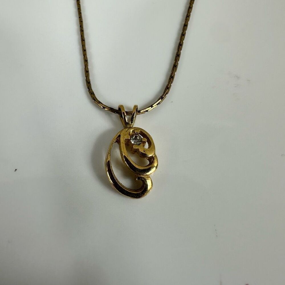 Givenchy Vintage Gold Tone Pendant Necklace